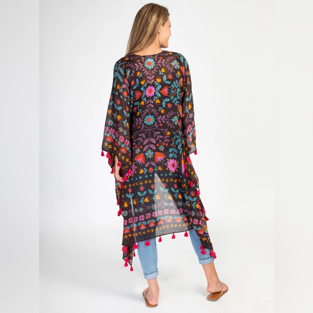NWT Natural Life  Nandita Tassel Floral Kimono One Size - Picture 12 of 13
